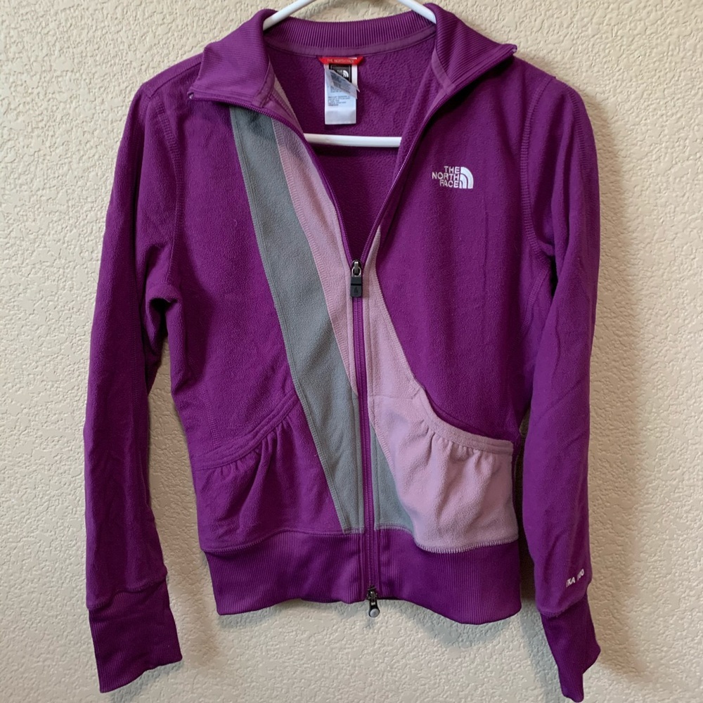 North Face Purple Color Block Zip Up